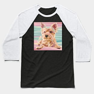Norwich Terrier in 80's Baseball T-Shirt